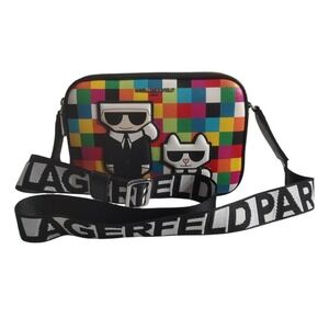 Karl‎ Lagerfeld Paris Colorblock K/Ikonik Crossbody Bag Choupette Karl